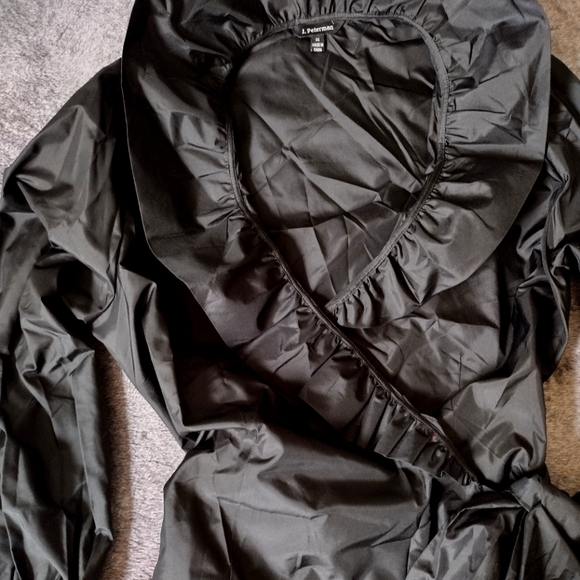 J Peterman Silk Taffeta Ruffles Wrap Blouse Shirt Top Coverup Jacket - Picture 4 of 15